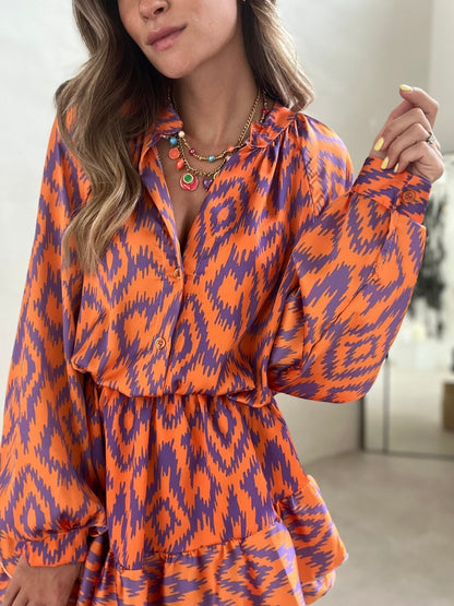 Jumpsuit i orange satin